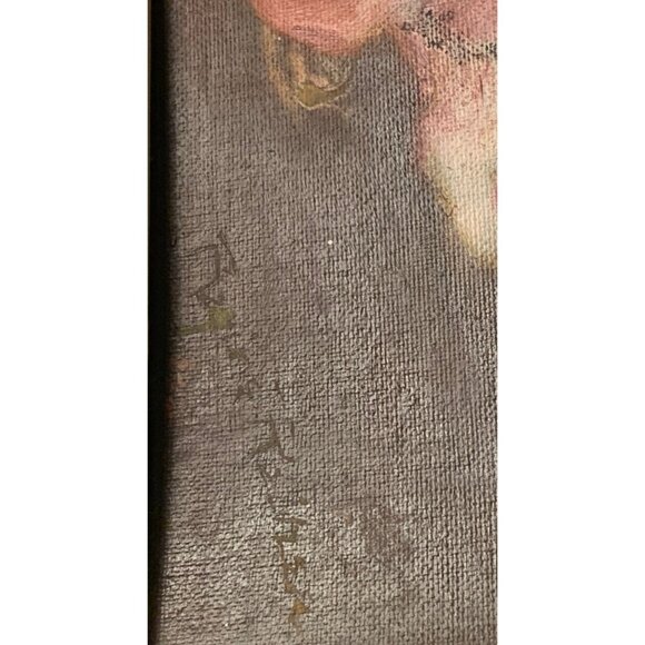 Vintage Oil On Canvas Clown Painting Artist Signed Raines? Original 14"x18" - Picture 4 of 11